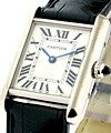 Tank Louis Cartier - Small Size  White Gold on Strap