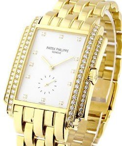 5025 Yellow Gondolo with Diamond Bezel Yellow Gold on Bracelet with White Dial