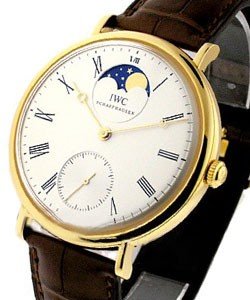 Portofino Vintage Hand Wound in Rose Gold 18KT Rose Gold on Strap with Silver Dial