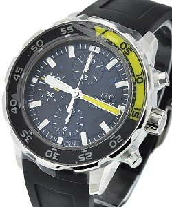 Aquatimer Chronograph 44mm Automatic in Steel on Black Rubber Strap with Black Dial