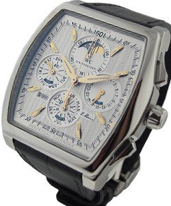 Da Vinci Perpetual Calendar Kurt Klaus 30mm in Stainless Steel on Black Crocodile Leather Strap with Silver Dial
