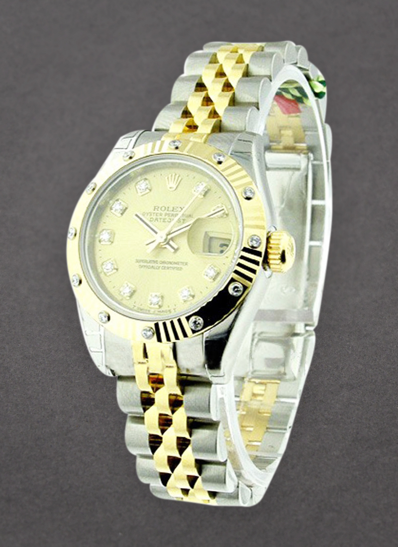 Rolex Unworn Ladies 26mm Datejust 2 Tone with Fluted Diamond Bezel