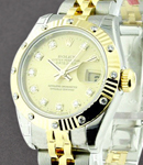 Ladies 26mm Datejust 2 Tone with Fluted Diamond Bezel on Steel and Yellow Gold Jubilee Bracelet with Champagne Diamond Dial