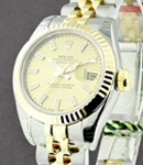 Datejust 26mm Ladies in Steel with Yellow Gold Fluted Bezel on Jubilee Bracelet with Champagne Stick Dial