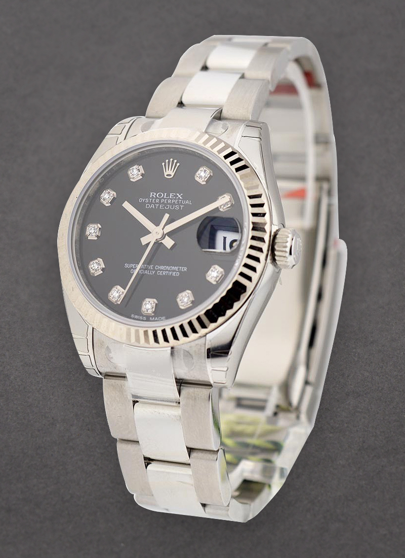 Rolex Unworn Datejust 31mm Mid Size in Steel with Fluted Bezel