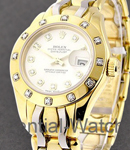 Masterpiece Tridor with 12 Diamond Bezel on Tridor Pearlmaster Bracelet with Silver Diamond Dial