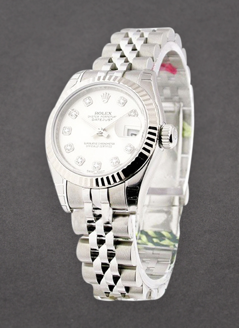 Rolex Unworn Datejust 26mm in Steel with White Gold Fluted Bezel