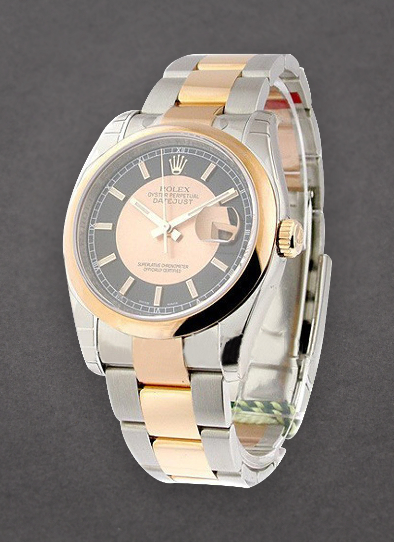 Rolex Unworn Datejust 36m in Steel with Rose Gold Domed Bezel