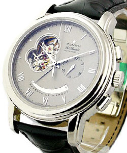 Chronomaster XXT Open in Steel on Black Alligator Leather Strap with Silver Dial