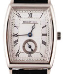 Heritage 30mm Automatic in White Gold on Black Crocodile Leather Strap with Silver Dial