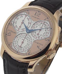 Centigraphe Souverain Chronograph Power Reserve in Rose Gold on Black Crocodile Leather Strap with Rose Dial