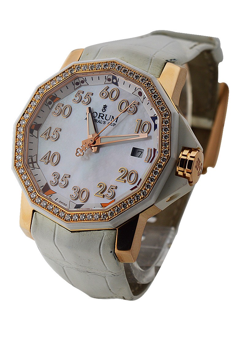 Corum Admiral's Cup Competition 40mm in Rose Gold with Diamond Bezel