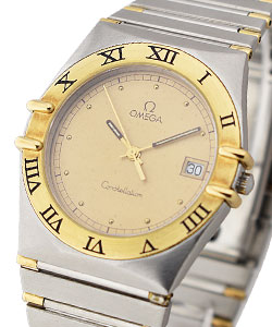 Constellation Classic 33mm in Steel and Yellow Gold Bezel on 2- Tone Bracelet with Champagne Diamonds Dial