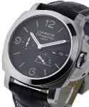 PAM 321 - Luminor 1950 - 3 Days Power Reserve GMT in Steel on Black Leather Strap with Black Dial