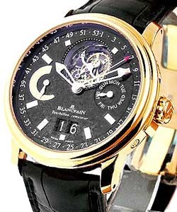 Tourbillon Grande Date Power Reserve Rose Gold on Strap with Black Dial - Limited Edition
