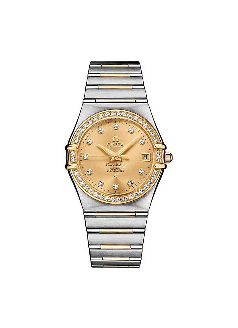 Omega Constellation Classic Co-Axial in Steel and Yellow Gold with Diamond Bezel