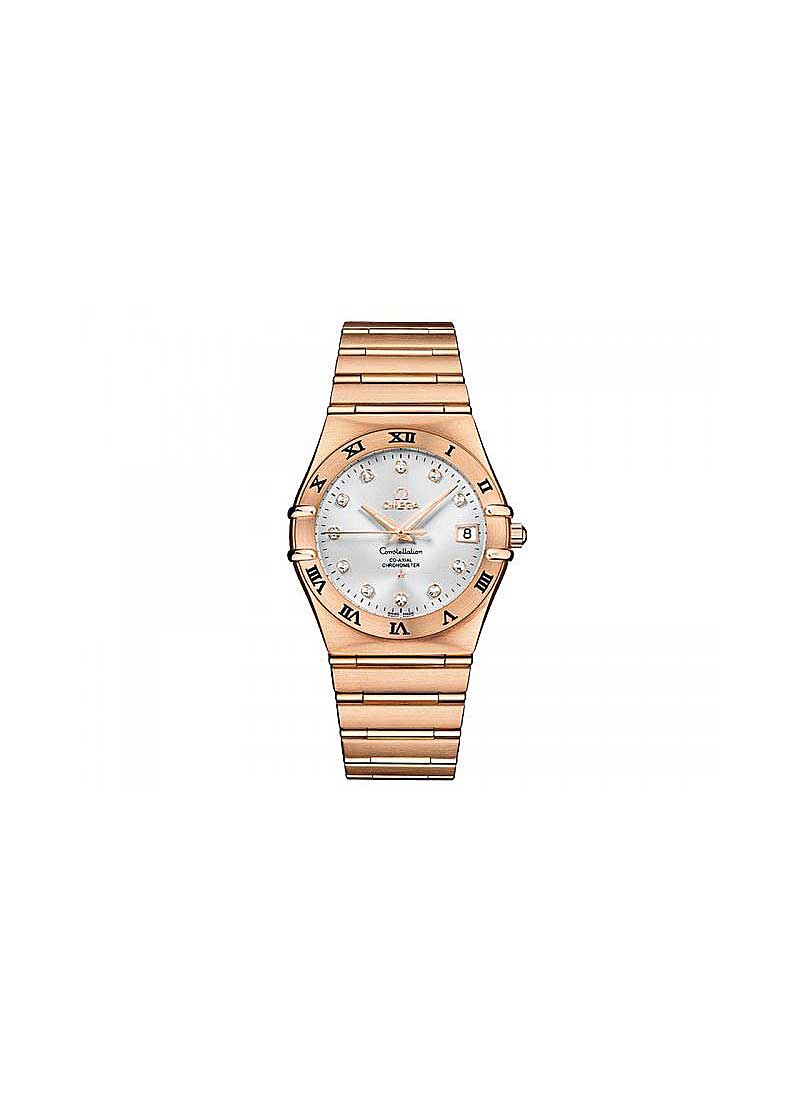 Omega Constellation Classic 160Years Co-Axial 35.5mm in Rose Gold with Engraved Roman Numerals Bezel