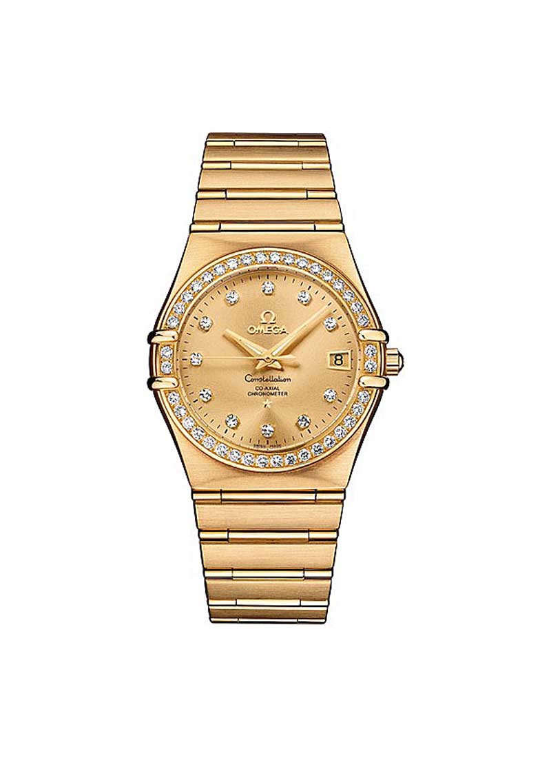 Omega Constellation Classic 160Years Co-Axial 35.5mm in Yellow Gold with Diamond Bezel