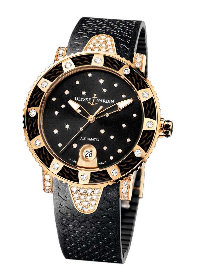 Ulysse Nardin Lady Diver Starry Night 40mm Automatic in Rose Gold with Diamond Lugs