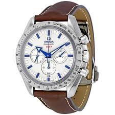 Speedmaster Broad Arrow Chronograph Steel on Strap with Silver Dial