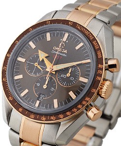 Speedmaster Broad Arrow 2-Tone on Strap with Brown Dial
