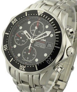 Seamaster 300m Chronograph in Steel On Steel Bracelet with Black Dial