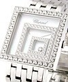 Happy Spirit Square with Diamond Case in White Gold on Bracelet with MOP Dial