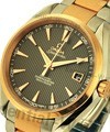 Aqua Terra 42mm Automatic in Steel with Yellow Gold Bezel on 2-Tone Bracelet with Grey Dial