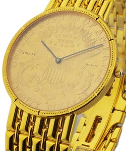 $20 Gold Coin Watch on Bracelet Yellow Gold on Bracelet with $20 Gold Coin Dial