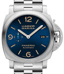 Luminor Marina  in Steel on Steel Bracelet with Blue Dial
