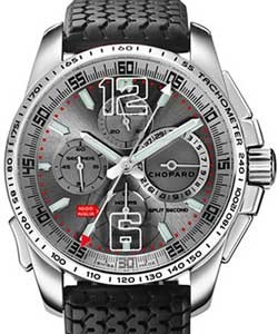 Mille Miglia Chronograph in Steel on Black Rubber Strap with Grey Dial