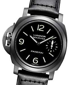 PAM 26 - Luminor Marina Left Hand in PVD Black Steel - Special Edition 2008 on Black Calfskin Leather Strap with Black Dial