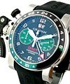 Chronofighter GMT Oversize 47mm in Steel on Black Rubber Strap with Black Dial