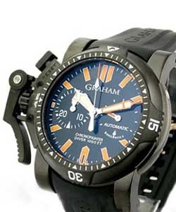 Chronofighter Oversized Diver - Deep Seal in Black PVD Steel on Black Rubber Strap with Black Dial