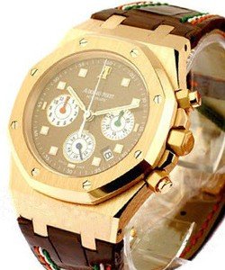 Royal Oak Chronograph Sachin Tendulkar Limited Edition Rose Gold on Strap with Brown Dial - only 150pcs Made