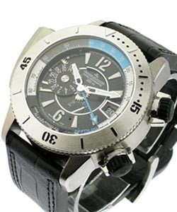 Master Compressor Diving GMT in Titanium on Black Rubber Strap with Black Dial