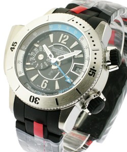 Master Compressor Diving Pro Geographic in Titanium On Black Rubber Strap with Black and Blue Accents Dial