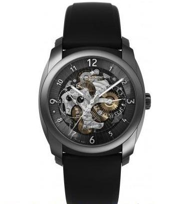 Quai de l''''Ile Day Date & Power Reserve in Titanium on Black Rubber Strap with Ruthenium Dial