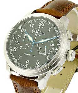 Senator Navigator Chronograph 44mm Automatic in Stainless Steel on Brown Leather Strap with Black Dial