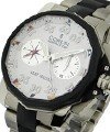 Admirals Cup Leap Second 48mm in Titanium with Rubber Bezel on Rubber and Titanium Bracelet with White Dial