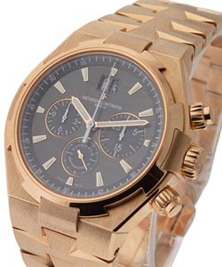 Overseas Chronograph Miami Boutique in Rose Gold on Rose Gold Bracelet with Black Dial