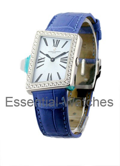 1972 Asymmetric Lady s in White Gold White Gold on Strap with Blue MOP Dial 25520 000G 8995