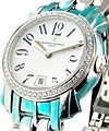 Malte Lady's with Diamond Bezel   White Gold on Bracelet with White Dial