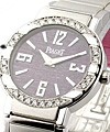 Lady's Polo in White Gold with Diamond Bezel on White Gold Bracelet with Burgandy Dial