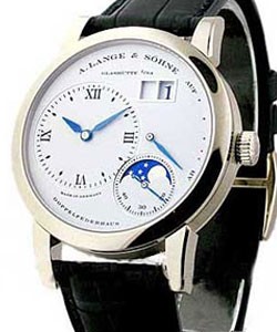 Lange 1 Moonphase - Limited Edition Mens in White Gold On Black Alligator Strap with White Dial