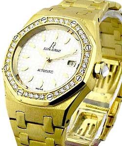 Royal Oak in Yellow Gold with Diamond Bezel on Yellow Gold Bracelet with Silver Dial