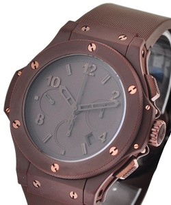 44mm All Chocolate Bang in Chocolate Ceramic Bezel on Chocolate Rubber Strap with Brown Dial