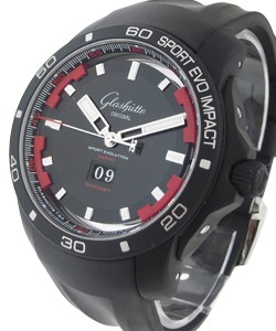 Sport Evolution Impact Panorama Date 46mm Automatic in Steel on Black Rubber Strap with Black Dial