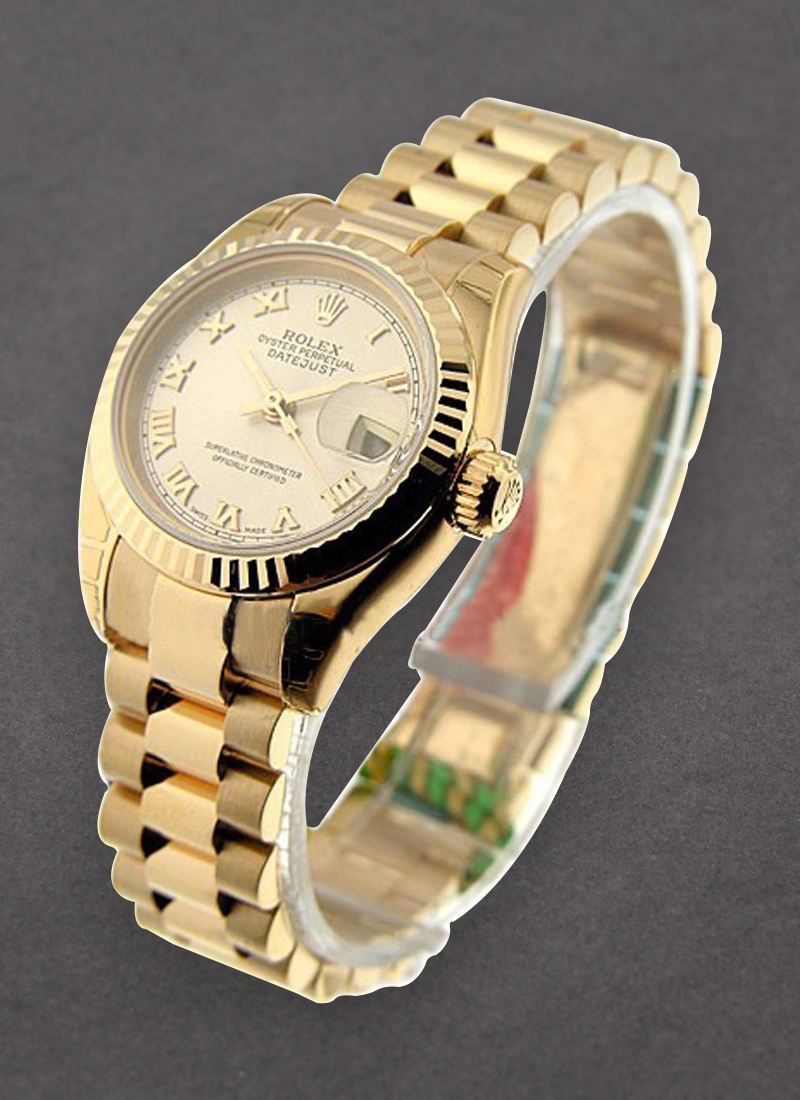 Rolex Unworn President 26mm in Rose Gold with Fluted Bezel