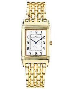 Reverso Classique in Yellow Gold on Yellow Gold Bracelet with Silver Dial